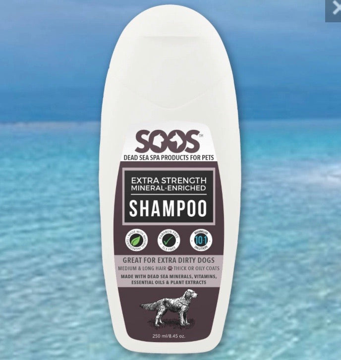 Soos Natural Dead Sea Extra Strength Mineral Rich Pet Shampoo: Dogs & Cats
