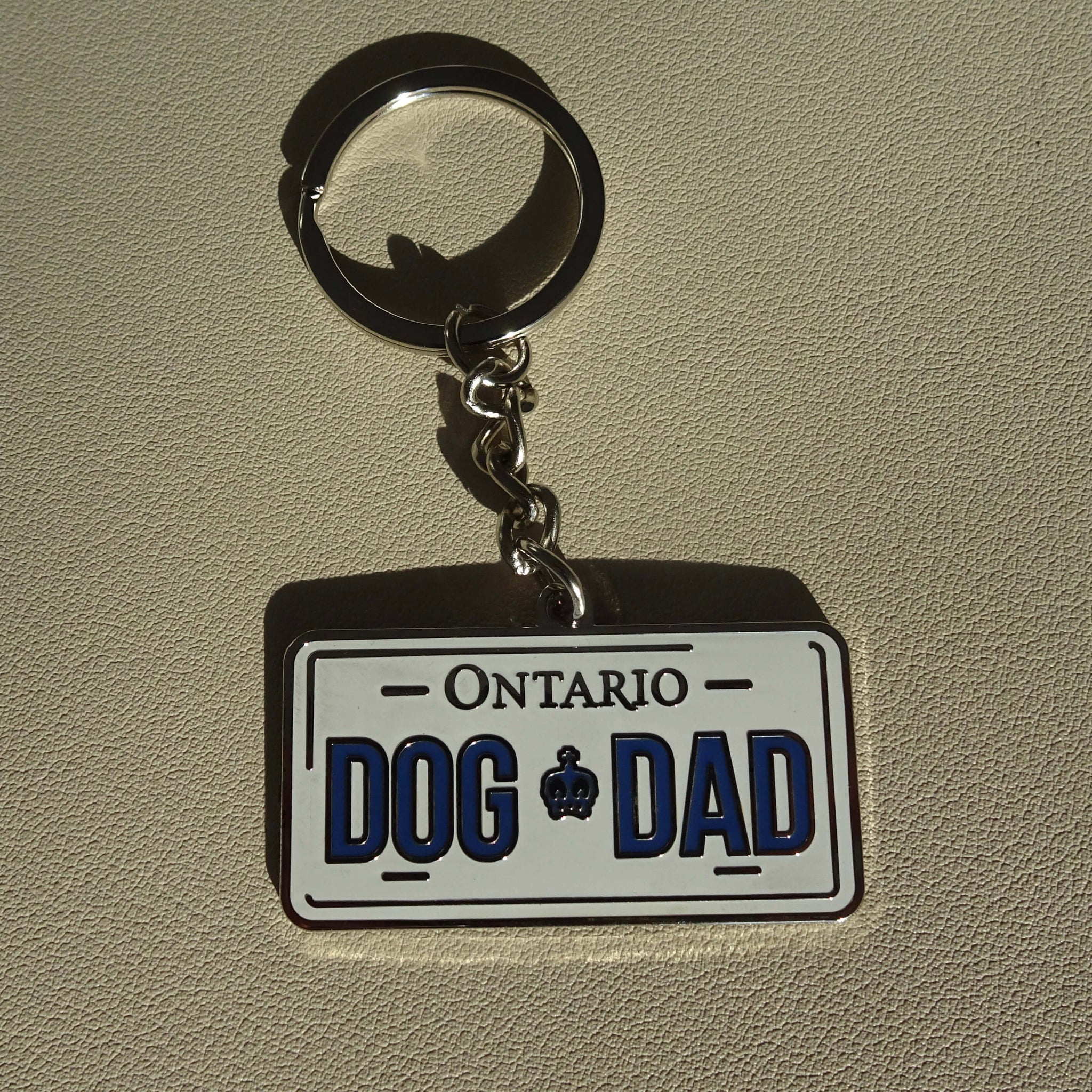 TDM License Plate Dog Dad Key Chain - Silver