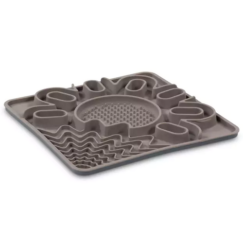 Messy Mutts Framed Silicone Interactive Multi-Surface Mat 10x10, Grey