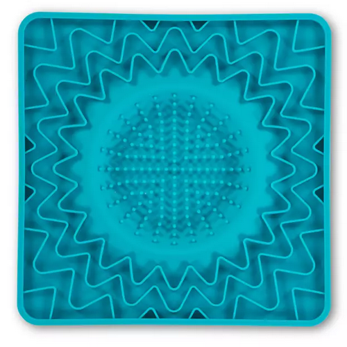Messy Mutts Framed Silicone Interactive Licking Bowl Mat 10x10, Blue
