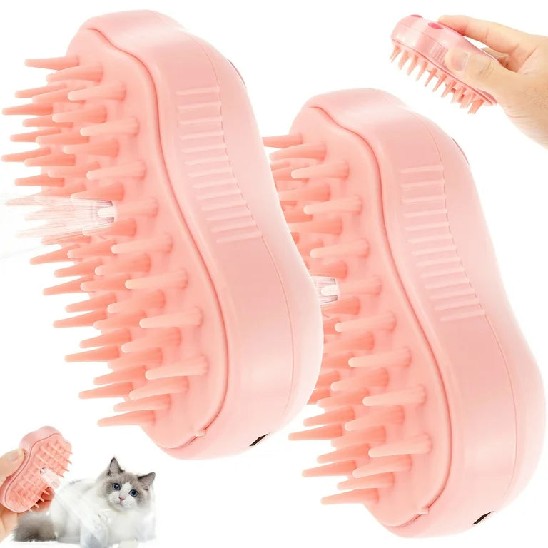 Riley & Rex 3-in-1 USB Silicone Pet Steamy Spray Grooming / Massage Brush