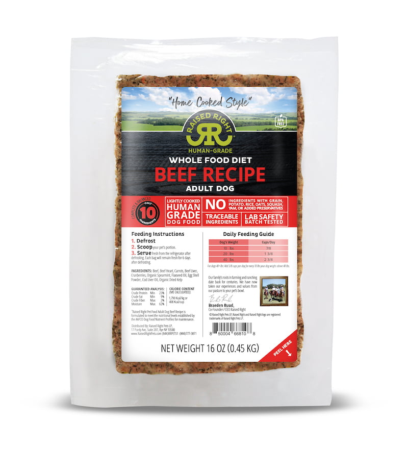 Raised Right Beef Adult Dog Recipe