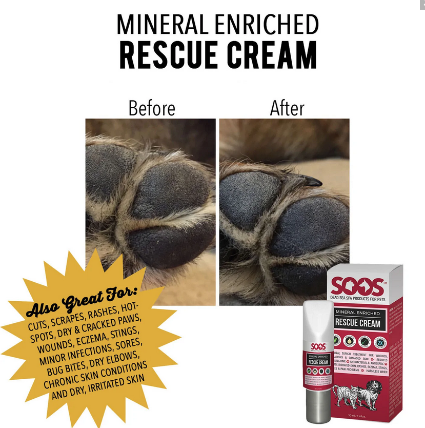 Soos Natural Dead Sea Mineral Enriched Pet Rescue Cream For Dogs & Cats