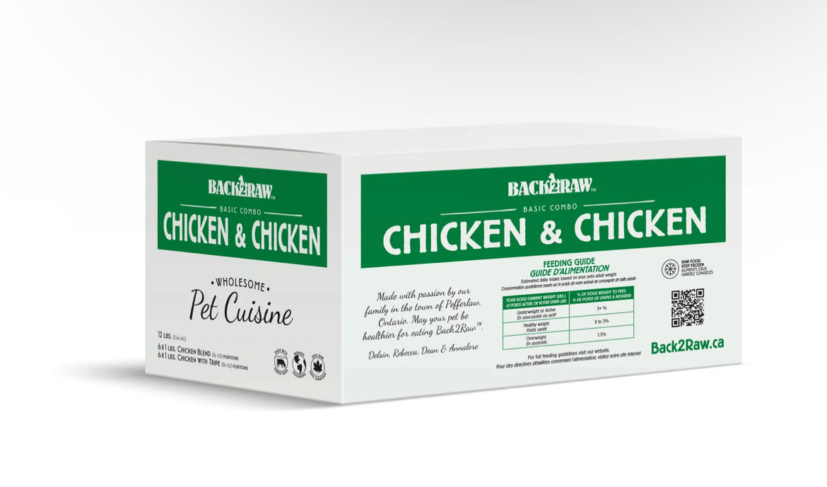 Back2Raw Basic Chicken/Chicken Combo 12lb Box