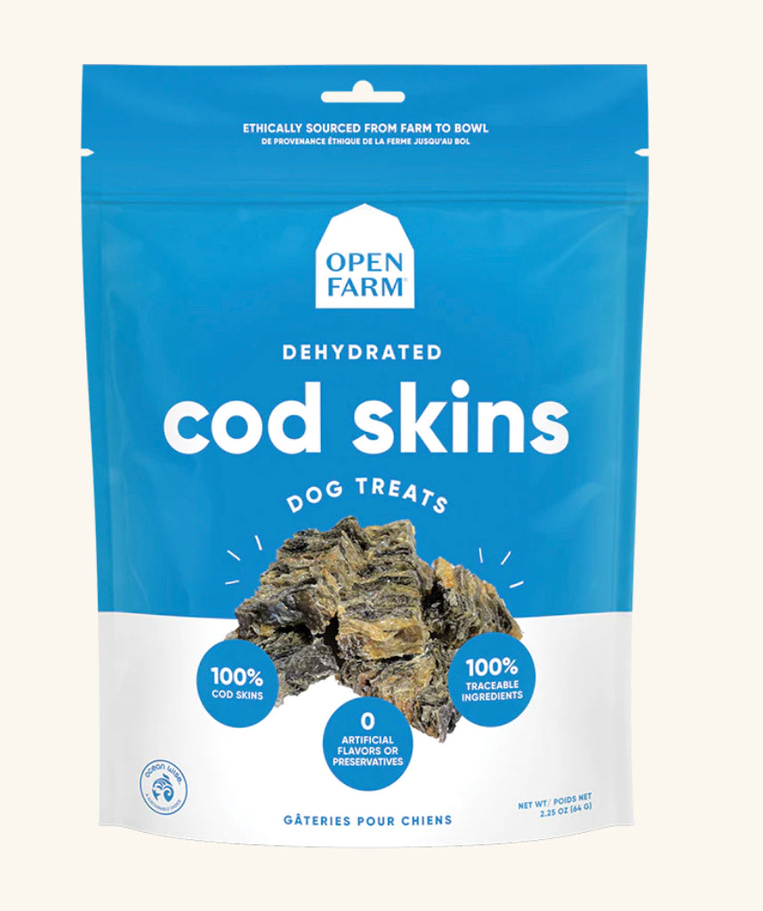 Open Farm Dehydrated Cod Skins Treat 2.25oz