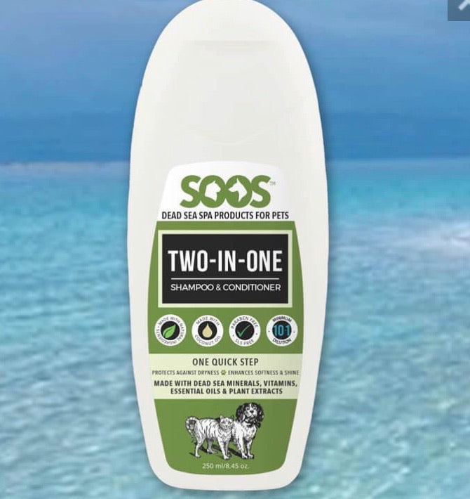 Soos Natural Dead Sea Two-In-One Pet Shampoo & Conditioner For Dogs & Cats